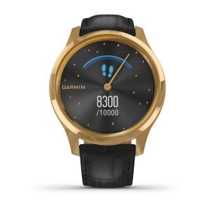 Garmin Vivomove Luxe 24K Gold Akıllı Saat-Siyah italyan Deri Kayışlı